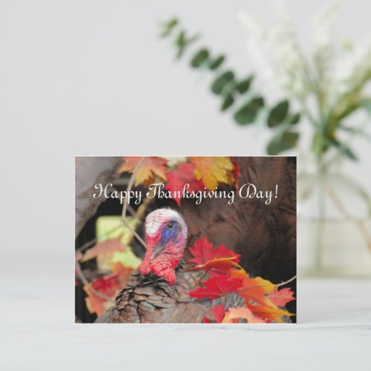 Turkije verlaat Thanksgiving Feestdagenkaart (Staand voorkant)