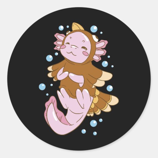 Turkije vermommen Axolotl plezier Ronde Sticker (Voorkant)