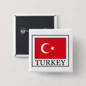 Turkije Vierkante Button 5,1 Cm (Voorkant /achterkant)