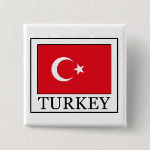 Turkije Vierkante Button 5,1 Cm