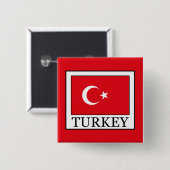 Turkije Vierkante Button 5,1 Cm (Voorkant /achterkant)