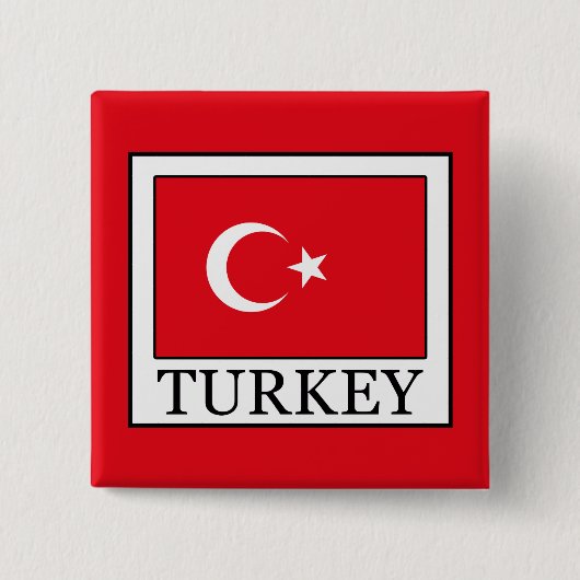 Turkije Vierkante Button 5,1 Cm (Voorkant)