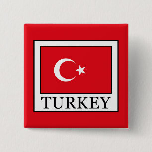 Turkije Vierkante Button 5,1 Cm