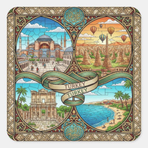 TURKIJE VIERKANTE STICKER