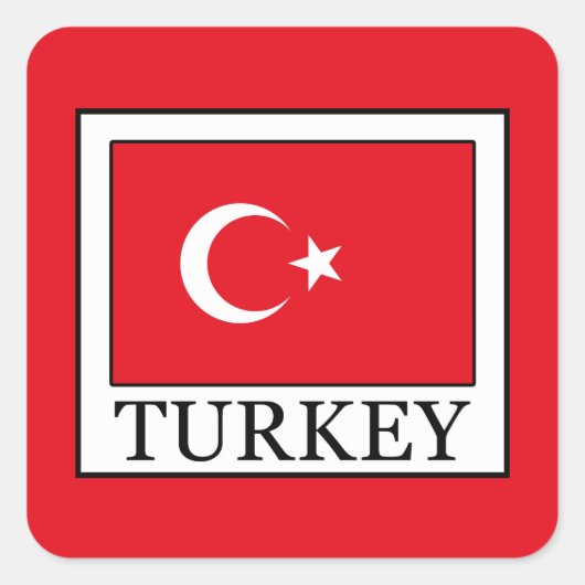 Turkije Vierkante Sticker (Voorkant)