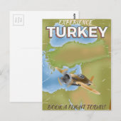 Turkije vintage reisposter briefkaart (Voorkant / Achterkant)