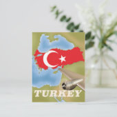 Turkije vintage vluchtposter briefkaart (Staand voorkant)