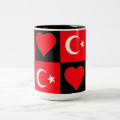 Turkije - vlag - Heart Pattern Tweekleurige Koffiemok (Center)