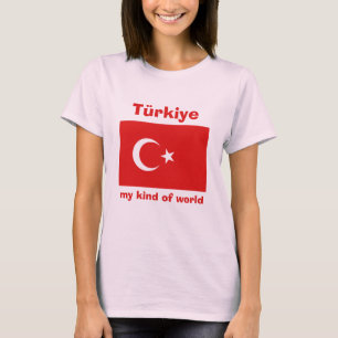Turkije Vlag + Kaart + Tekst T-shirt