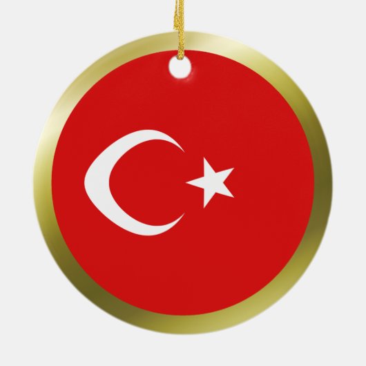 Turkije-vlag Keramisch Ornament (Achterkant)