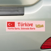 Turkije Vlag + Landkaart Bumpersticker (Op auto)