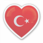 Turkije Vlag Liefde Icon Sticker (Voorkant)