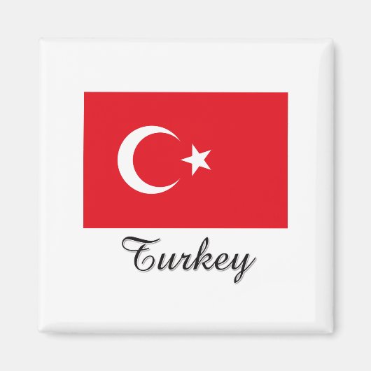 Turkije Vlag Ontwerp Magneet (Voorkant)
