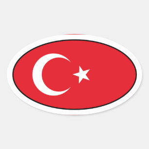 Turkije Vlag Ovale Sticker
