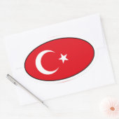 Turkije Vlag Ovale Sticker (Envelop)