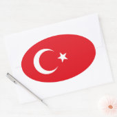 Turkije Vlag Ovale Sticker (Envelop)