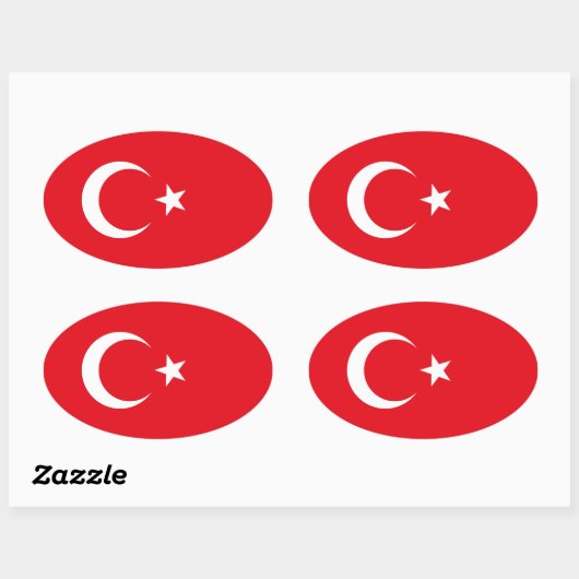 Turkije Vlag Ovale Sticker (Vel)