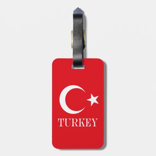 Turkije vlag Turkije Bagagelabel (Achterkant verticaal)