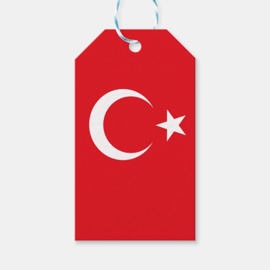 Turkije vlag Turkije Cadeaulabel (Voorkant)