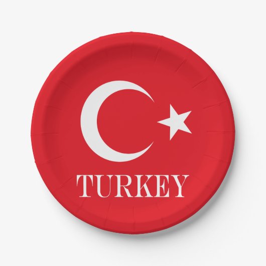 Turkije vlag Turkije Papieren Bordje (Voorkant)