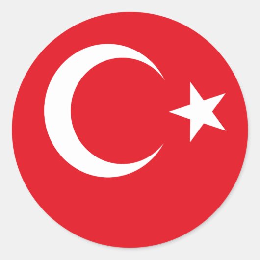Turkije vlag Turkije Ronde Sticker (Voorkant)