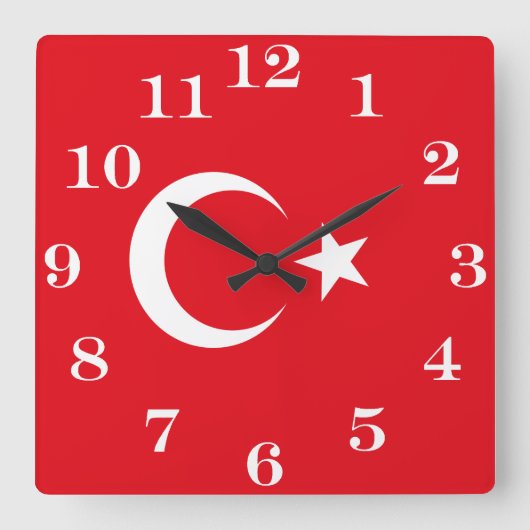 Turkije vlag Turkije Vierkante Klok (Voorkant)