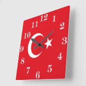 Turkije vlag Turkije Vierkante Klok (Hoek)