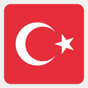 Turkije Vlag Vierkant Sticker