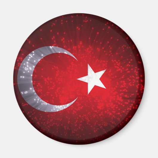Turkije Vlag Vuurwerk Magneet (Voorkant)