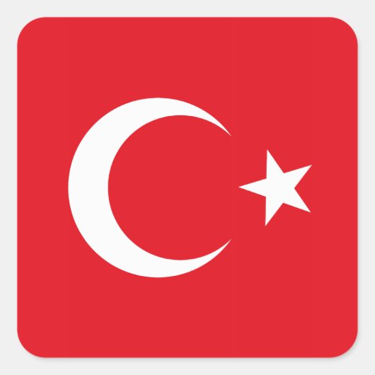 Turkije-vlaggen Vierkante Sticker (Voorkant)