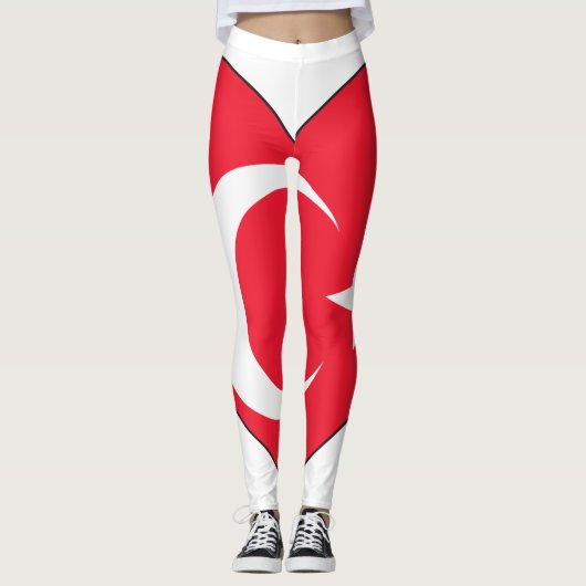Turkije - Vlaggenhart Leggings (Voorkant)