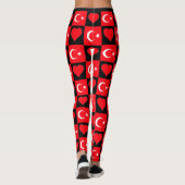 Turkije - vlagkoppatroon stoot patriottisch Turks Leggings (Achterkant)