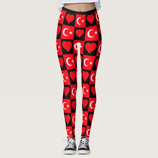 Turkije - vlagkoppatroon stoot patriottisch Turks Leggings (Voorkant)