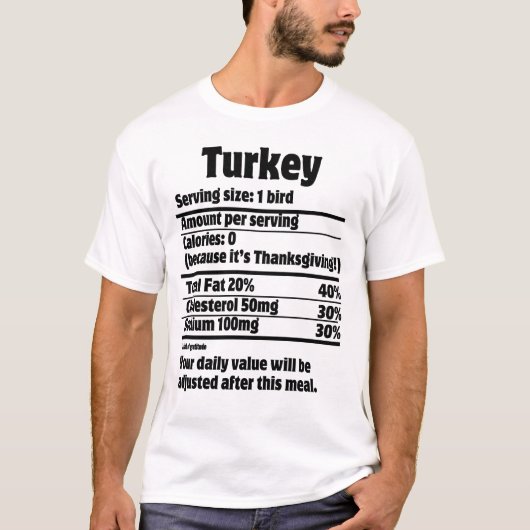 Turkije Voeding Fact.w T-shirt (Voorkant)