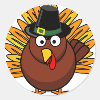 Turkije voor Thanksgiving vakantie Ronde Sticker