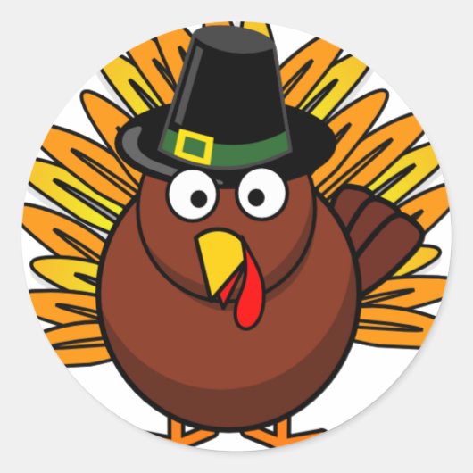 Turkije voor Thanksgiving vakantie Ronde Sticker (Voorkant)