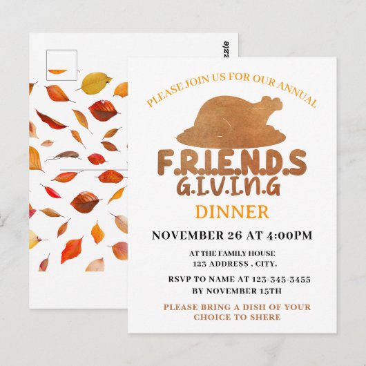 Turkije Vriendschappen geven Diner Uitnodiging (Voorkant / Achterkant)