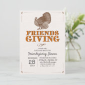 Turkije Vriendsgiving Diner Uitnodiging (Staand voorkant)