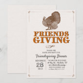 Turkije Vriendsgiving Diner Uitnodiging (Voorkant / Achterkant)