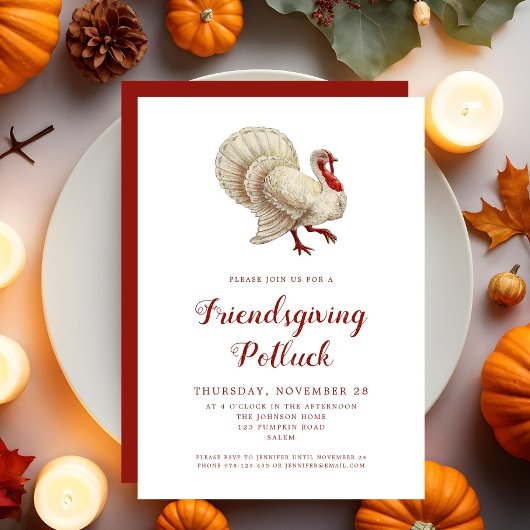  Turkije Vriendsgiving Potluck Kaart