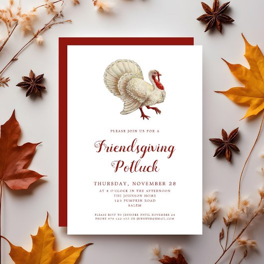 Turkije Vriendsgiving Potluck Kaart