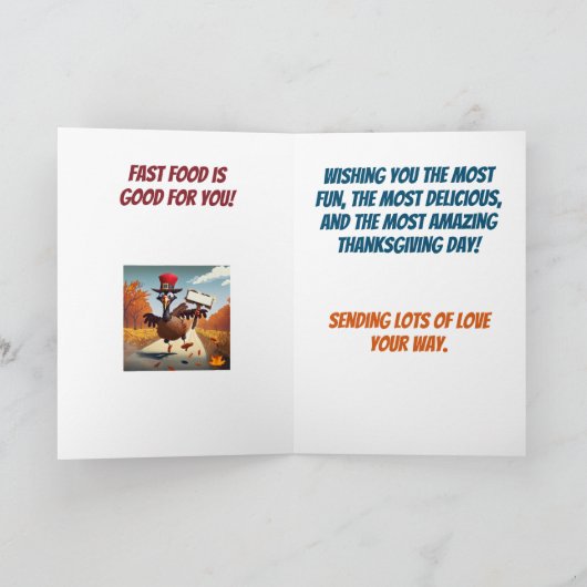 Turkije wil dat je Pizza Funny Thanksgiving bestel Kaart (Binnen)