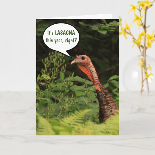 Turkije wil Kaart Thanksgiving Lasagna (Gele Bloem)