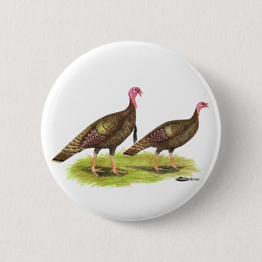 Turkije:  Wild Bronze Ronde Button 5,7 Cm (Voorkant)