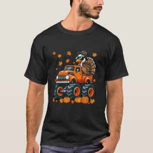 Turkije Zonnebril Rijden Monster Truck Thanksgivin T-shirt