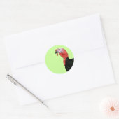 Turkije: Zwart Tom Head Ronde Sticker (Envelop)