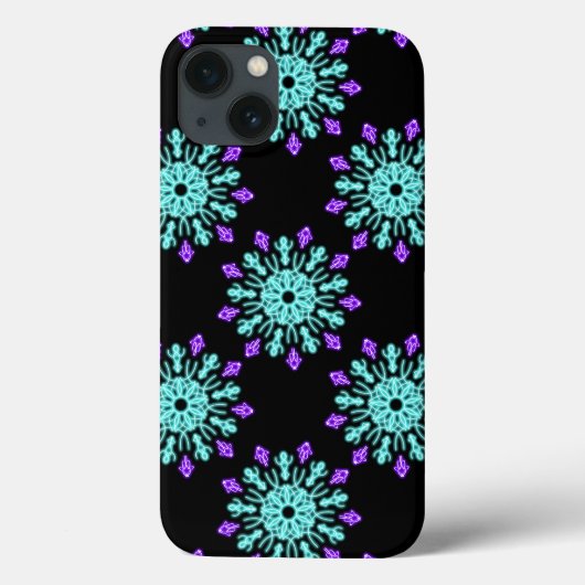 Turkiose en paarse neonbloem-Hoesje-Mate iPhone Case-Mate iPhone Case (Achterkant)