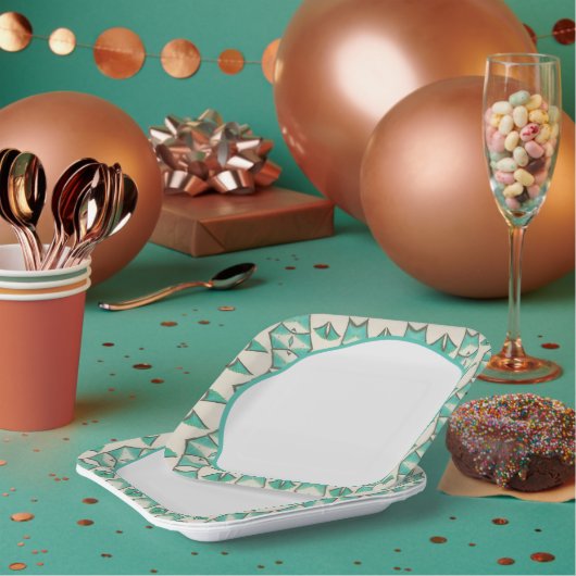 Turkiose met wit papieren bordje (Multi)