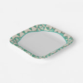 Turkiose met wit papieren bordje (Gebogen)