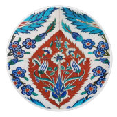 Turkis Ceramic Floral Keramische Knop (Voorkant)